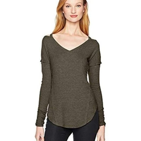 William Rast Cold Shoulder Green Knit Tunic Top XL - Picture 1 of 5